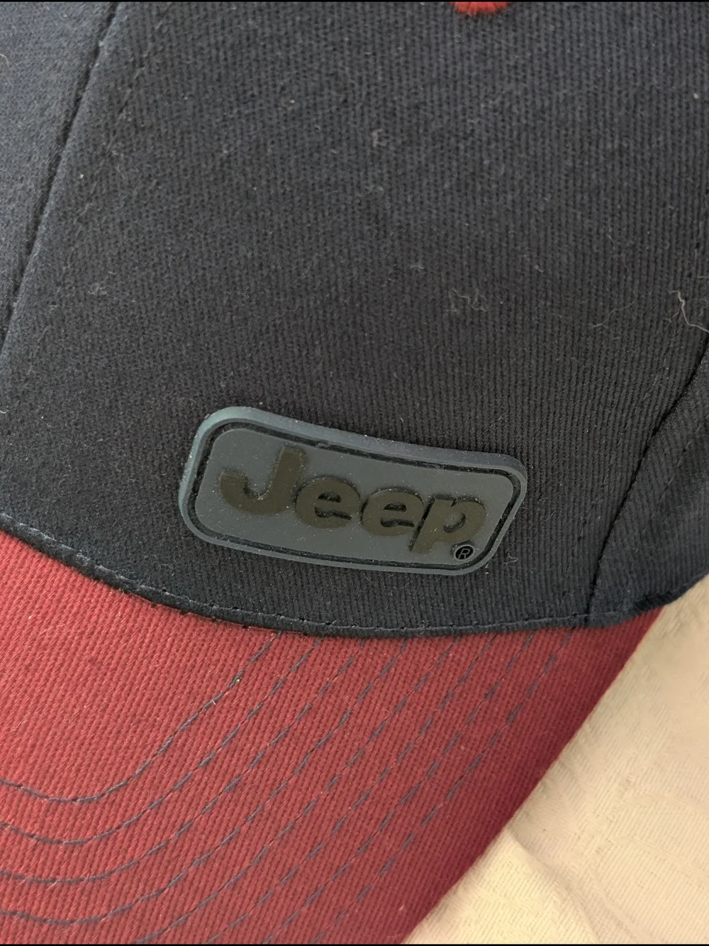 Cotton baseball cap, Jeep, two-tone snapback with rubber patch